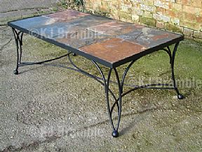 Iron Table with Slate Top.Somerset